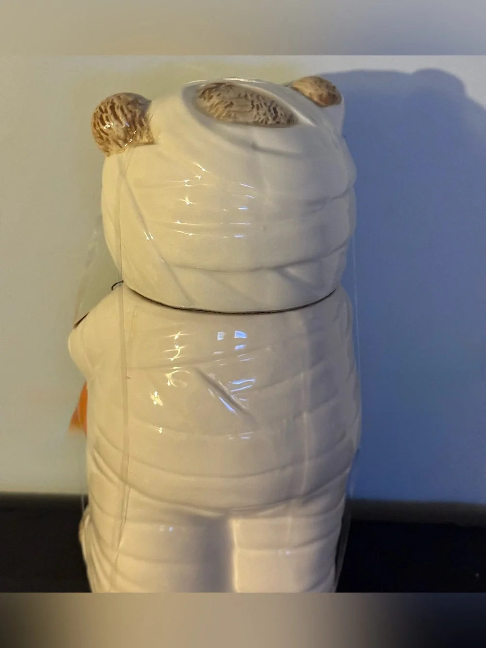 Halloween Mummy Teddy Bear Pumpkin Cookie Jar Fall Kitchen Decor